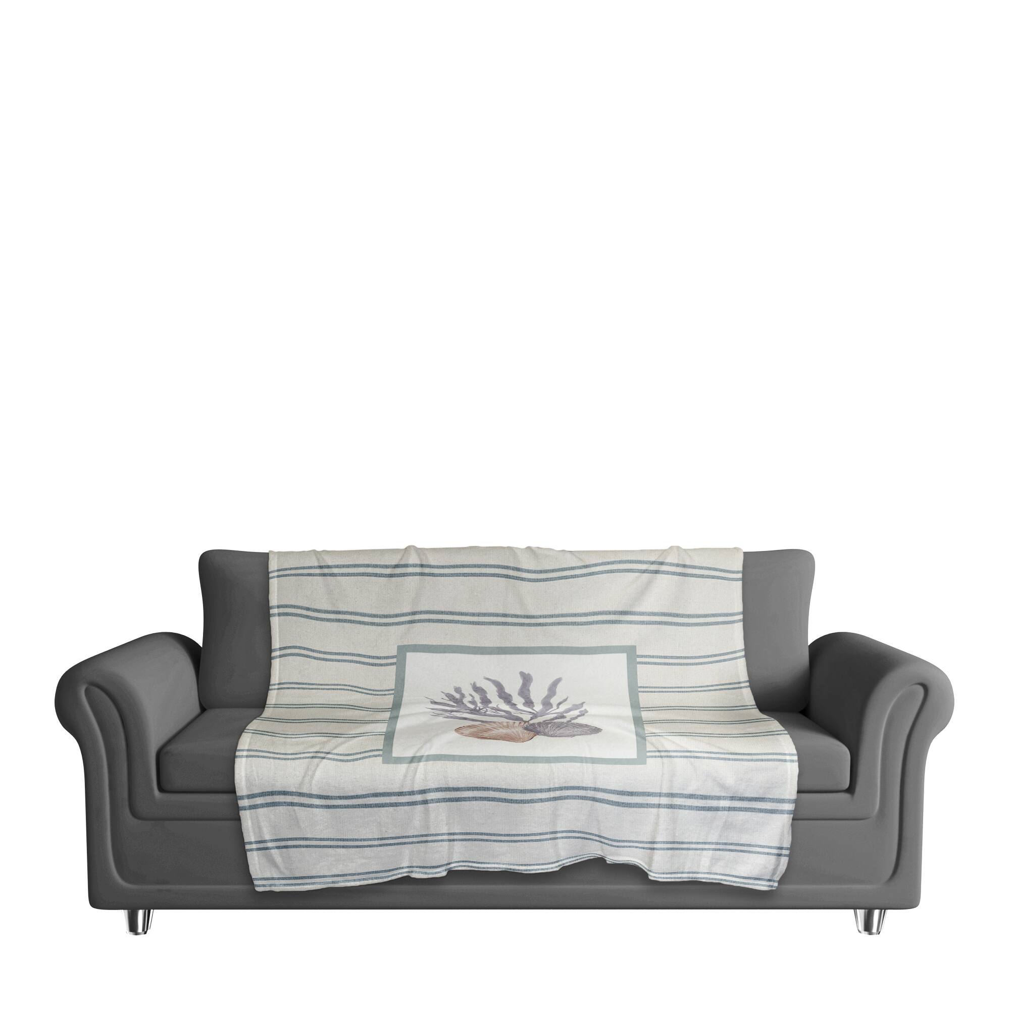 Scallop and Olive Shell 50" x 60" Coral Fleece Blanket